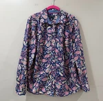Talbots Women's Dazzling Paisley Button Down Top Colorful Preppy Boho Large. Fixed Price $19.99.