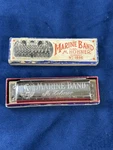 Vintage M. Hohner Marine Band Harmonica #1896 Model A440 Key Made Germany. Fixed Price $55.25.