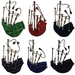 40+ Tartan Brown Rosewood Silver Mounts Great Scottish Highland Bagpipes. Fixed Price $129.99.