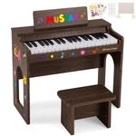 Brown Wood 37KEY Kids Digital Piano Keyboard Toddler Toys W/stool,stickers,cover. Fixed Price $89.99.