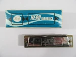 Vintage Hero Harmonica M1206 - 10 Hole Beginners Made Shanghai With Box. Fixed Price $10.97.