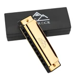 Eastrock Blues Harmonica Mouth Organ 10 Hole Key With Case, Diatonic Gold. Fixed Price $16.75.