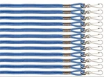 Champion Dozen Pack (12) Heavy Nylon Coaches Whistle / Key Lanyards, 22", Blue. Fixed Price $11.95.