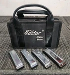 Eastar Major Blues Harmonica 4PC Set With Carrying Case (c, E, F, G). Fixed Price $31.99.