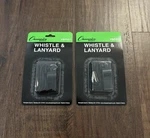 Lot Of 2 Champion Sports BP601 Coach / Teacher All-sport Whistle & Black Lanyard. Fixed Price $10.00.