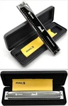 Swan Chromatic Harmonica Black Silver Metal Polish Chrome Case & Cloth Japan. Fixed Price $40.00.