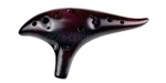 Hand-crafted Ceramic 12-HOLE Alto Ocarina Black. Fixed Price $21.00.