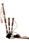 Full Size Bagpipes Set W/ Black Tartan Cover, Rexine - Engraved Nickel. Fixed Price $271.20.