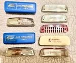 Hohner Golden Melody F# And 2 Huang Star Performer Bb &b Harmonicas - Used Lot. Fixed Price $19.00.