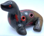 Antique Black Pottery Brown Glaze Seal Shape Ocarina Flute 4 Holes High Pitch. Fixed Price $21.95.