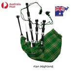 Traditional Irish Tartan Scottish Highland Bagpipe Rosewood Black Silver Mount. Fixed Price $136.51.