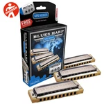 Hohner 3-PACK Blues Harp Pro Harmonica Set Key G, And 3P532BX. Fixed Price $160.45.