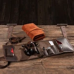 Leather Pipe Roll - Handmade Pouch Brown Case Accessories. Fixed Price $77.00.