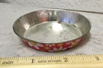 Vintage Tin Lithograph Childs Toy Floral Cooking Pot Pan No Plastic Handle. Fixed Price $9.99.