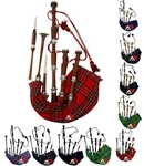 Scottish Great Highland Sheesham Wood Bagpipe Full Silver Mounts With Case. Fixed Price $94.99.