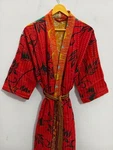 Hand Quilted Lounge Wear Recycled Cotton Kimono Indian Jacket, QT-10. Fixed Price $55.99.