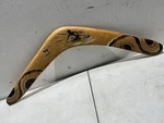 Australian Wooden Throwing Boomerang Painted Kangaroo Hand Made By Aborigines. Fixed Price $40.50.