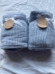 Common Thread Eco Lange 4 Pc Hand Towel Set Medium Blue & White Striped - New. Fixed Price $39.99.