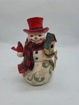 Jim Shore Highland Glen Snowman Figurine Birdhouse New Box Damage. Fixed Price $44.99.