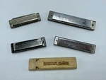 Lot Of 5 Harmonicas And Wooden Train Whistle Hohner Pocket Pal Music Master Full. Fixed Price $25.00.