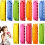 12 Pcs Kids Plastic Harmonica Bulk 10 Holes Toy Translucent Harmoni.... Fixed Price $36.84.
