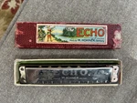 Vintage M. Hohner The Echo Harmonica 16 Reeds Germany 8362/32 W/ Box. Fixed Price $29.99.