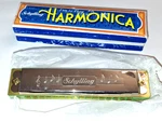 Vintage Schylling Harmonica Green Metal 16 Hole Original Box Fun To Play. Fixed Price $9.99.