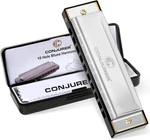 10 Holes Diatonic Harmonica Metal Sliver Mouth Organ Key Blues Harp With Case. Fixed Price $7.83.