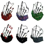 Highland Black Rosewood Bagpipes Scottish Silver Mounts In 50+ Tartans. Fixed Price $113.99.