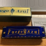 Harmonica Vintage Hohner Fuego Azul Key 1510BX Original Box W/instructions. Fixed Price $8.95.