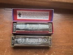 2 Hohner Harmonica (A440) Marine Band No 1896 & Scale Germany. Fixed Price $39.99.