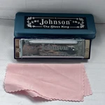 Johnson BK-520-C Blues King Harmonica, Key Of Single Harp With Case New Open. Fixed Price $15.00.