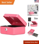 Secure Small Pink Cash Box With Key Lock, Perfect For Kids And Adults - 1.13 Lbs. Fixed Price $17.99.
