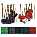 Great Highland Scottish Bagpipes Natural Finish Silver Mounts With Tutorbook. Fixed Price $129.99.