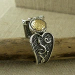 Sterling Silver Celtic Wood Quay Ring With 18K Bead Irish Boru Size 6.5. Fixed Price $228.00.
