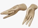 Pair Of Reclining Wooden Hands - Approx 7.5 Inches Length, Carved. Fixed Price $19.95.