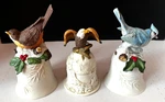 3 Home Trends Bird Figurine Dinner Bells Blue Jay Bald Eagle Robin Christmas. Fixed Price $13.40.
