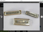 3 Vtg Hohner Harmonicas Blues Band School Trail Rider Harp. Fixed Price $50.00.