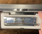 Swan Chromatic 1040 Harmonica With Hard Carry Case Hole. Fixed Price $28.00.