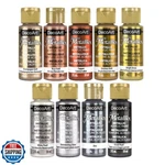 Decoart Americana Acrylics Paint Dazzling Metallics, Starter Set Of 9 Popular. Fixed Price $43.99.