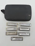 Vintage Hohner Harp Ms Bluesband Special 20 Mix Harmonica Lot Of 7 W/ Case. Fixed Price $59.99.