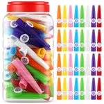 Jenaai 50 Pcs Plastic Kazoos Bulk With Bottle, Colorful Musical Instrum.... Fixed Price $28.79.