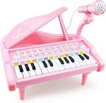 24 Kids Piano Keyboard Toy With Microphone Pink Musical Instrument Toddler. Fixed Price $31.37.