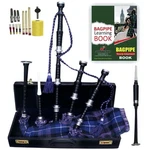 Scottish Great Highland Bagpipes Black Rosewood Silver Mounts With Case. Fixed Price $159.99.