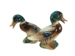 Vintage Ceramic Mallard Duck Figurines Set Of 2 Glossy Multicolor Glaze. Fixed Price $34.00.