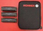 Set Of 3 Hohner Hoodoo Blues Harmonicas Keys C, D, And G With Case. Fixed Price $17.00.