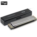 Stagg BJH-T32 16-HOLE Key Of Tremolo Diatonic Harmonica With Case. Fixed Price $16.49.