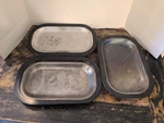 Vintage Thermo-plate Stainless Steel Sizzler Steak Platter Service Ideas Set 3. Fixed Price $24.99.