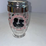 Vtg Mr Bartender Ours Glass Cocktail Shaker Black Silhouette Music Lid Barware. Fixed Price $25.00.