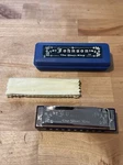 Johnson BK-520-A Blues King Harmonica, Key Of Single Harp With Case. Fixed Price $12.00.